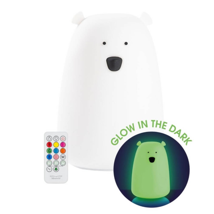 Duża lampka silikonowa z pilotem - Miś świecący w ciemności / Rabbit & Friends