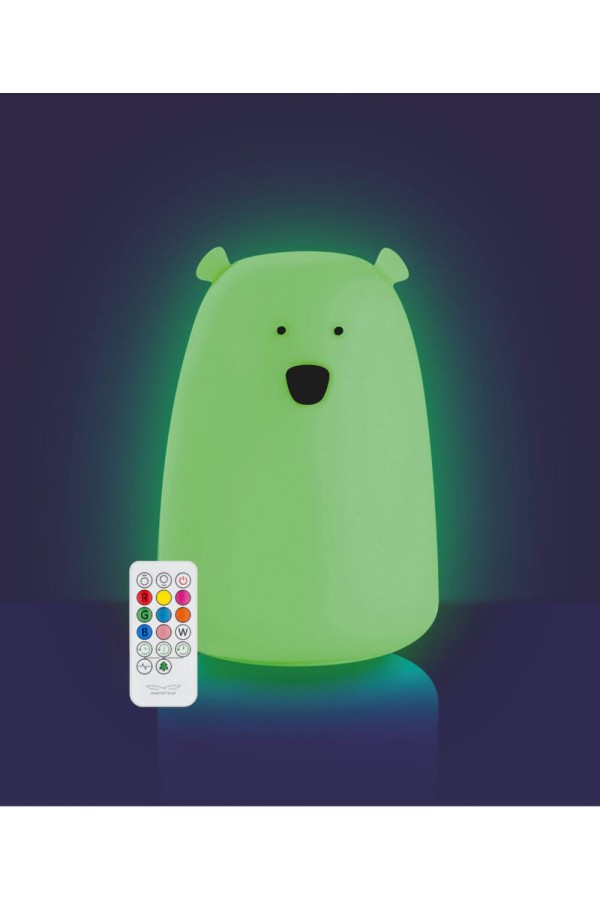 Duża lampka silikonowa z pilotem - Miś świecący w ciemności / Rabbit & Friends