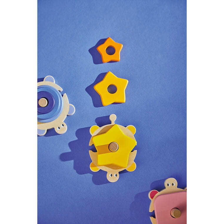 Układanka piramida wieża drewniana Żółwie Zigolos / Janod