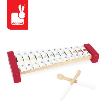 Ksylofon metalowy, cymbałki 12 tonów Confetti / Janod