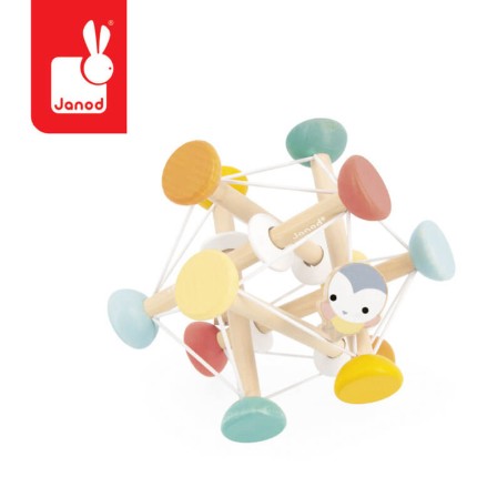 Piłka sensoryczna drewniana Pure 12m+ / Janod