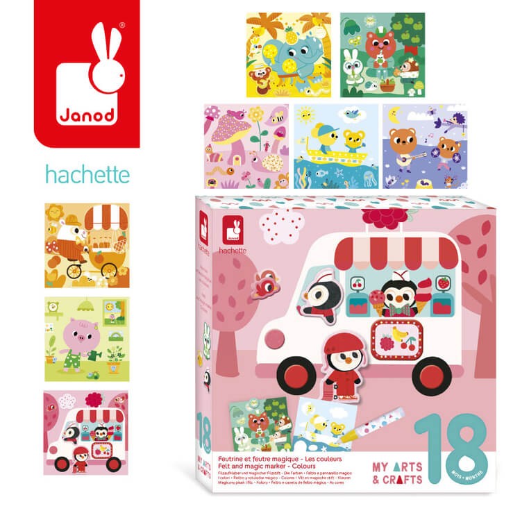 Multizestaw kreatywny Filc i magiczny pisak - Kolory, My arts & crafts / Janod