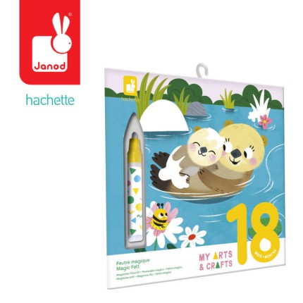 Kolorowanka wodna wielorazowa My arts & crafts - Urocze zwierzątka, 18m+ / Janod