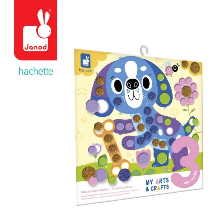 Multizestaw kreatywny 3-latka My arts & crafts - Okrągłe mozaiki, 3+ / Janod