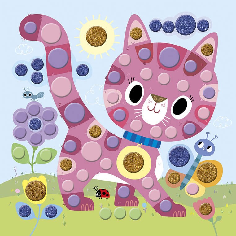 Multizestaw kreatywny 3-latka My arts & crafts - Okrągłe mozaiki, 3+ / Janod