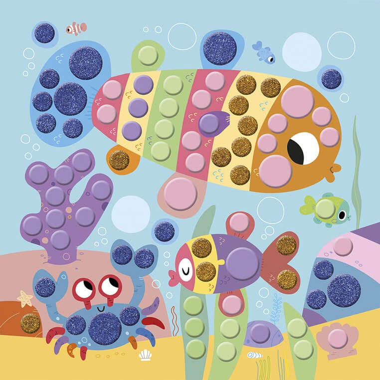 Multizestaw kreatywny 3-latka My arts & crafts - Okrągłe mozaiki, 3+ / Janod