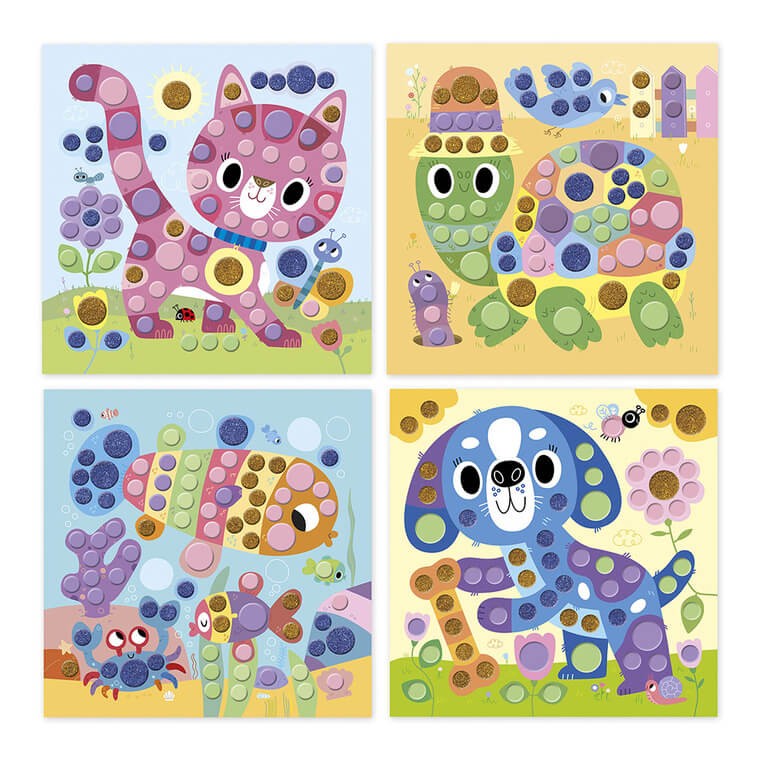 Multizestaw kreatywny 3-latka My arts & crafts - Okrągłe mozaiki, 3+ / Janod