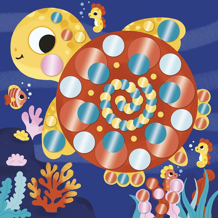 Multizestaw kreatywny 3-latka My arts & crafts - Okrągłe naklejki metaliczne, 3+ / Janod