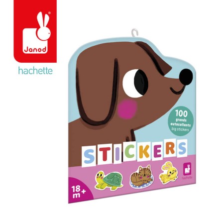 Duże naklejki na arkuszach 100 szt. Domowe pupile / Janod