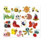 Duże naklejki na arkuszach 100 szt. Zwierzęta w ogrodzie / Janod