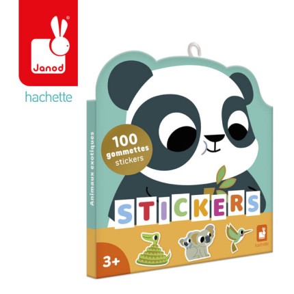 Naklejki na arkuszach 100 szt. Zwierzęta egzotyczne 3+ / Janod