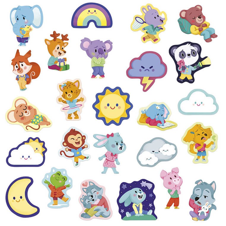 Naklejki na arkuszach 100 szt. Emocje 3+ / Janod