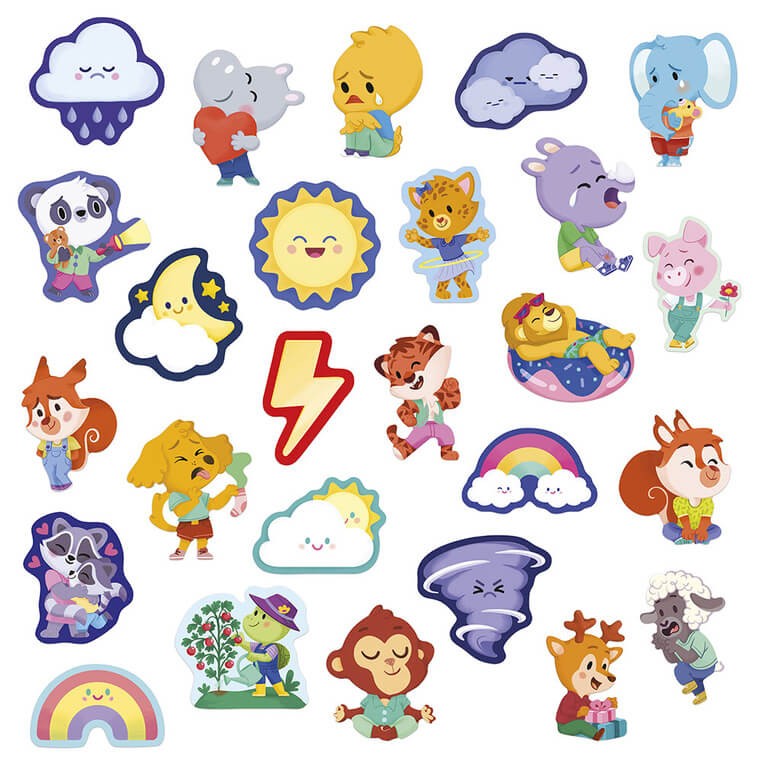 Naklejki na arkuszach 100 szt. Emocje 3+ / Janod