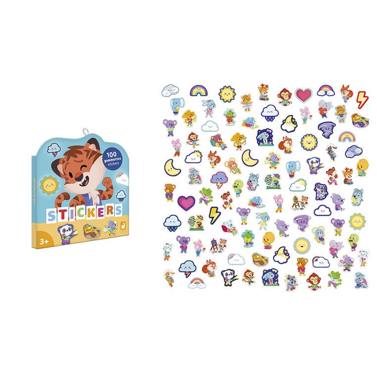 Naklejki na arkuszach 100 szt. Emocje 3+ / Janod