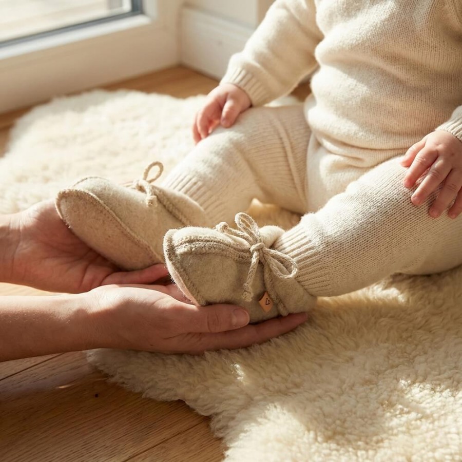 Buciki dziecięce wełniane Sierra - brown / Zaffiro