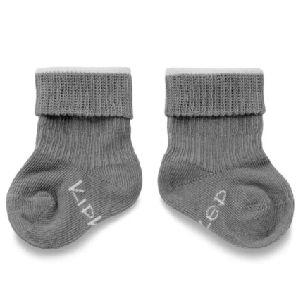 Skarpetki dla noworodków i wcześniaków Stay-on-Socks Newborn, Pebble Grey / KipKep