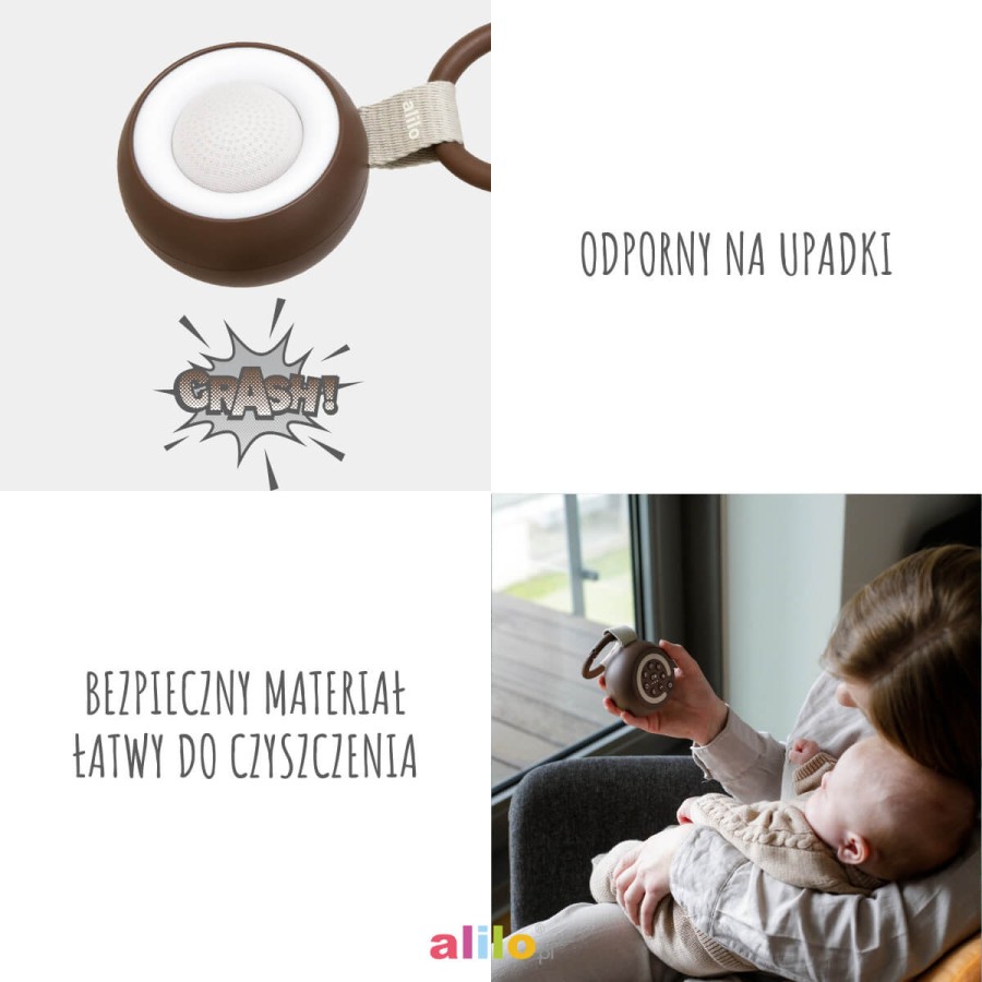 Alilo CocoNap W1 - odtwarzacz MP3 i lampka do karmienia - kokos
