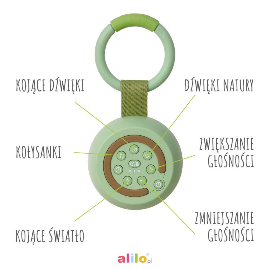 Alilo CocoNap W1 - odtwarzacz MP3 i lampka do karmienia - awokado