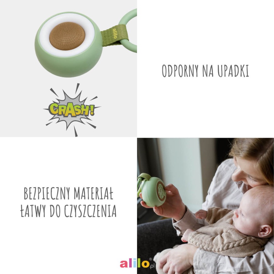 Alilo CocoNap W1 - odtwarzacz MP3 i lampka do karmienia - awokado