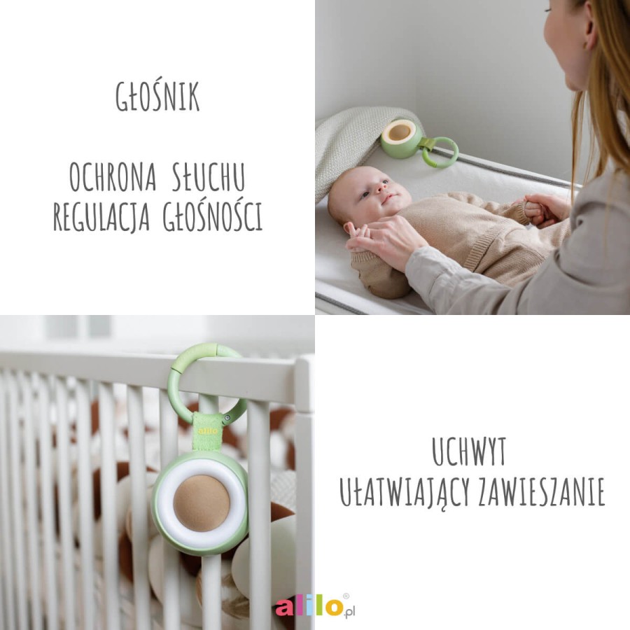Alilo CocoNap W1 - odtwarzacz MP3 i lampka do karmienia - awokado