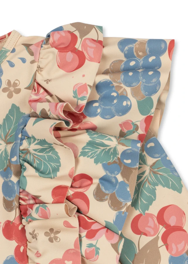 Kombinezon kąpielowy Manuca Frill - bloomiegrape / Konges slojd