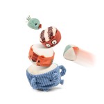 Piramida dźwiękowa, sensoryczne klocki z grzechotkami Zwierzątka 12m+ / Lilliputiens