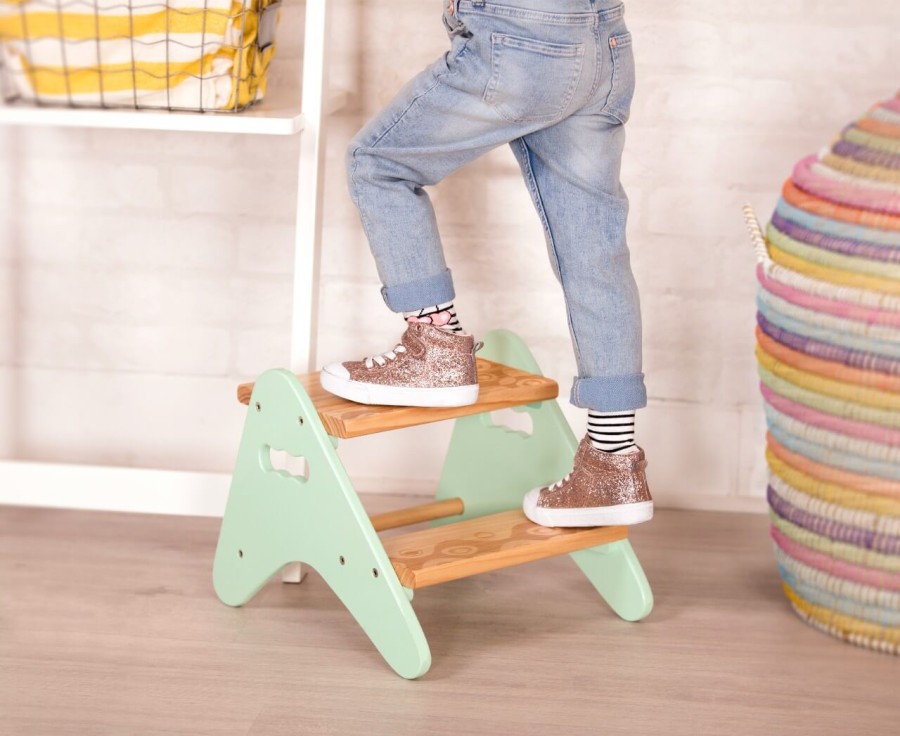 Peek-a-Boost - drewniany podest, taboret z antypoślizgiem - wersja MIĘTOWA / B. Toys