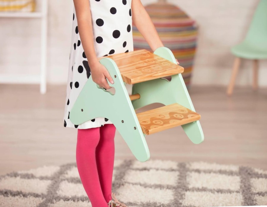 Peek-a-Boost - drewniany podest, taboret z antypoślizgiem - wersja MIĘTOWA / B. Toys