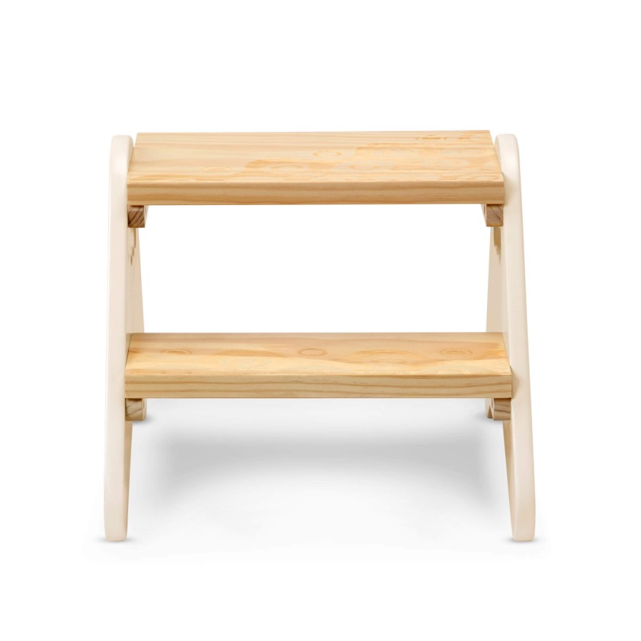Peek-a-Boost - drewniany podest, taboret z antypoślizgiem - wersja KREMOWA / B. Toys