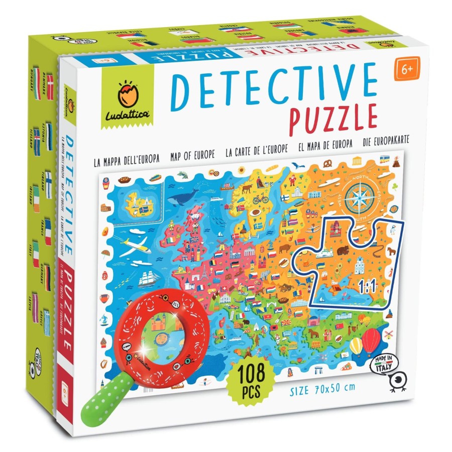 DETECTIVE PUZZLE - puzzle, gra detektywistyczna - MAPA EUROPY / Ludattica