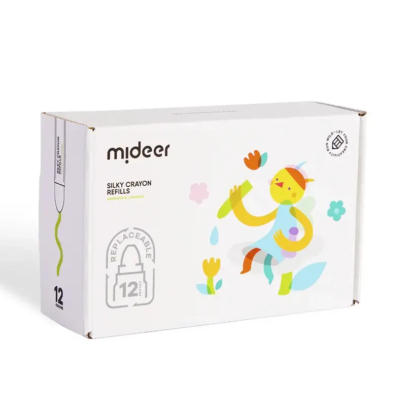 Wkłady do miękkich, zmywalnych kredek silky crayons 12 szt. / mideer