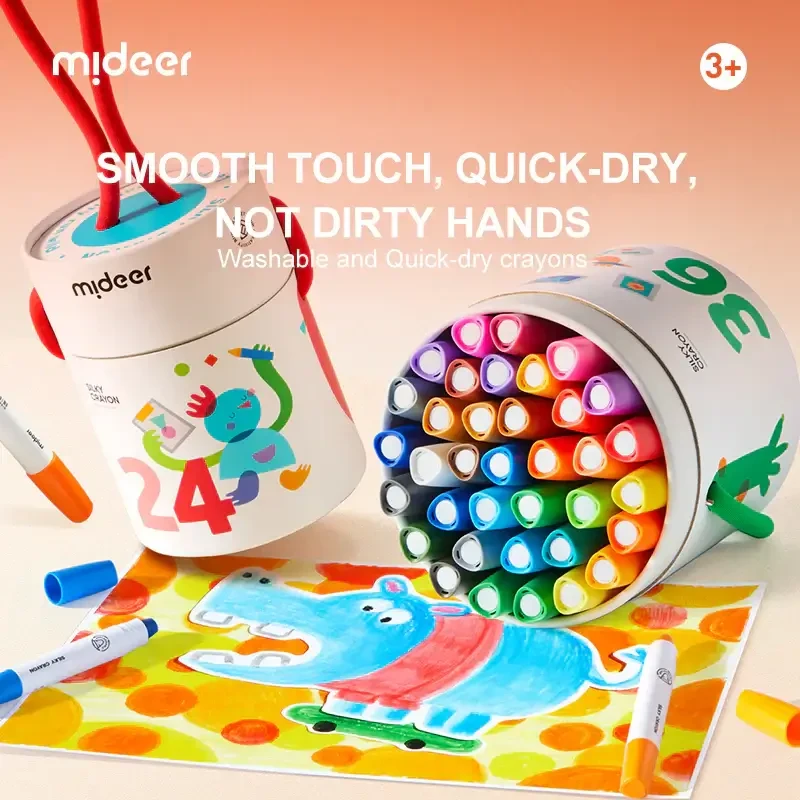 Wkłady do miękkich, zmywalnych kredek silky crayons 12 szt. / mideer