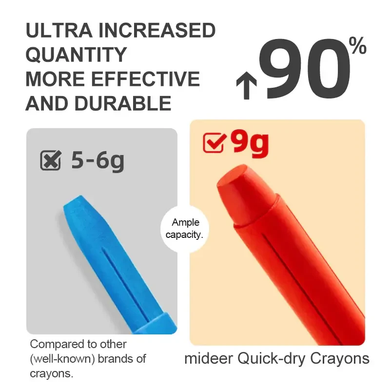 Wkłady do miękkich, zmywalnych kredek silky crayons 12 szt. / mideer