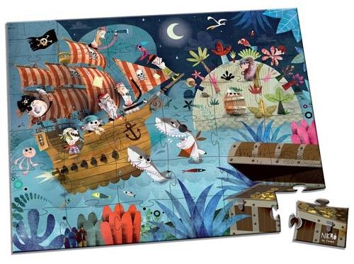 Puzzle w walizce Wyprawa po skarb 36 elementów 4+ / Janod