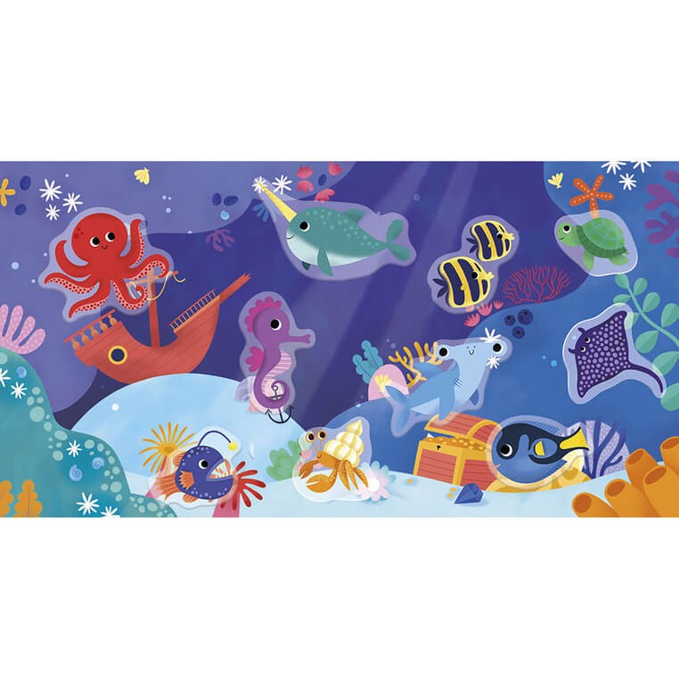 Zestaw kreatywny Grube naklejki wielorazowe My arts & crafts Ocean 18m+ / Janod