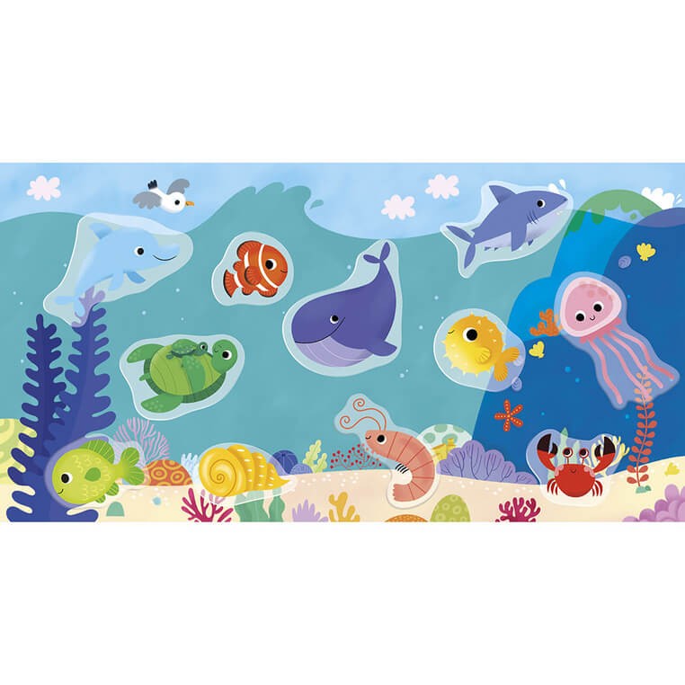 Zestaw kreatywny Grube naklejki wielorazowe My arts & crafts Ocean 18m+ / Janod