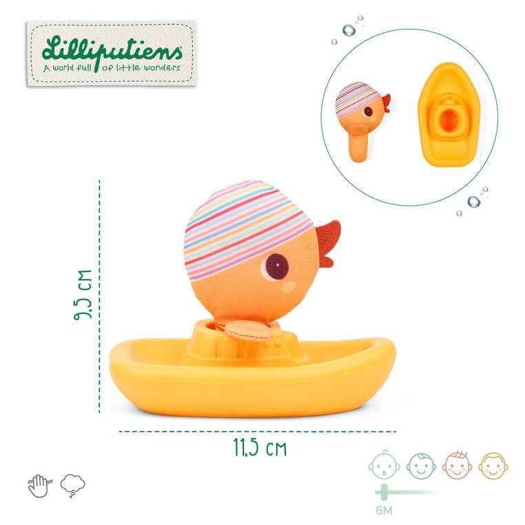 Zabawka do kąpieli łódeczka z przytulanką Kaczorek Gaspard 6m+ / Lilliputiens