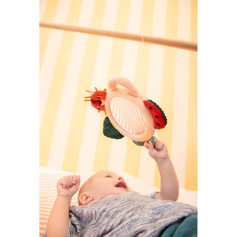 Aktywizujące wielofunkcyjne lusterko sensoryczne z uchwytami Lew Jack 3m+ / Lilliputiens