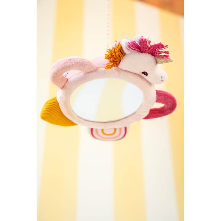 Aktywizujące wielofunkcyjne lusterko sensoryczne z uchwytami Jednorożec Lena 3m+ / Lilliputiens