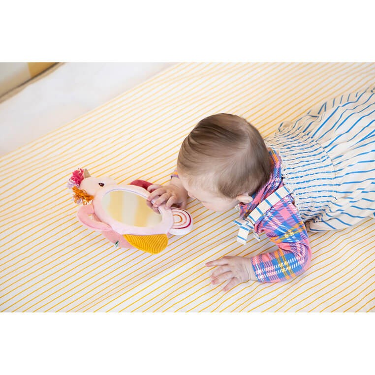 Aktywizujące wielofunkcyjne lusterko sensoryczne z uchwytami Jednorożec Lena 3m+ / Lilliputiens