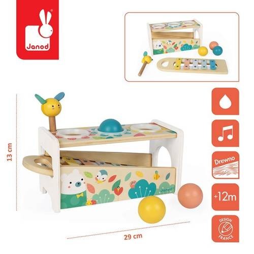 Drewniane cymbałki z kulodromem Pure / Janod