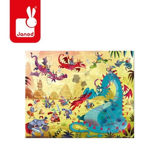 Puzzle w walizce Smoki 54 elementy 5+ / Janod