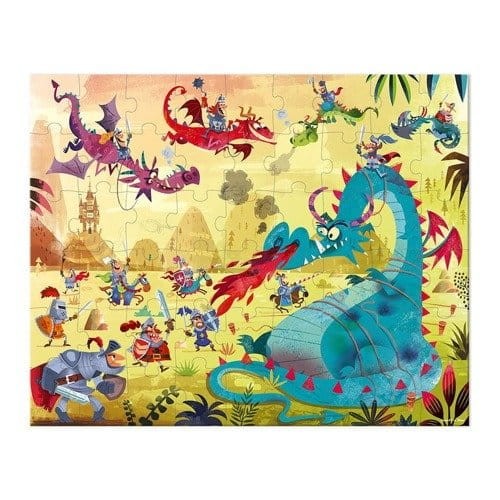 Puzzle w walizce Smoki 54 elementy 5+ / Janod