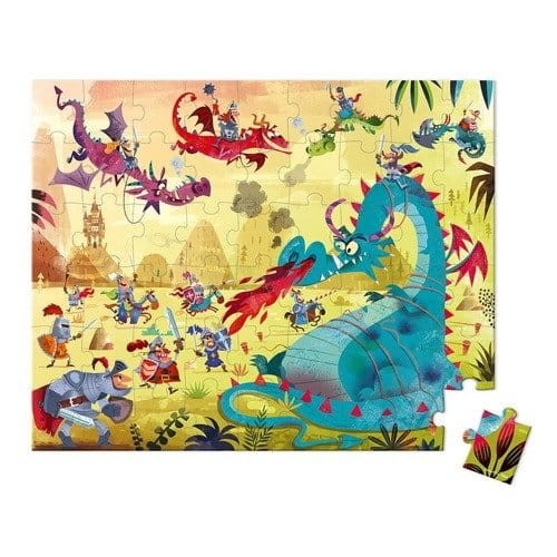 Puzzle w walizce Smoki 54 elementy 5+ / Janod