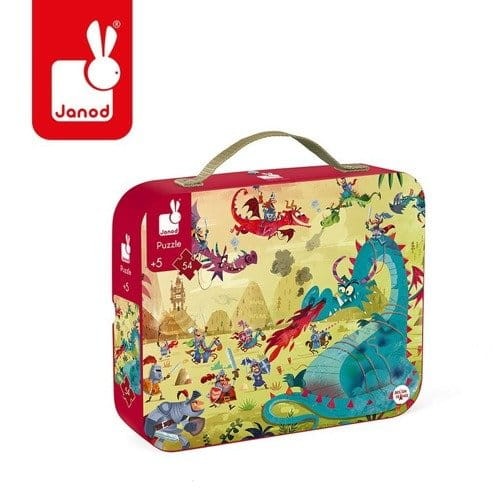 Puzzle w walizce Smoki 54 elementy 5+ / Janod