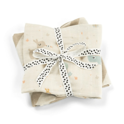 Pieluszki bawełniane 65x65cm Celebration Sand, 2 szt. / Done by Deer