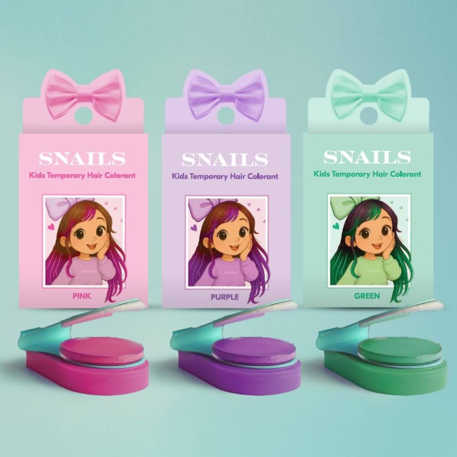 Zmywalna kreda do włosów - Pink / Snails