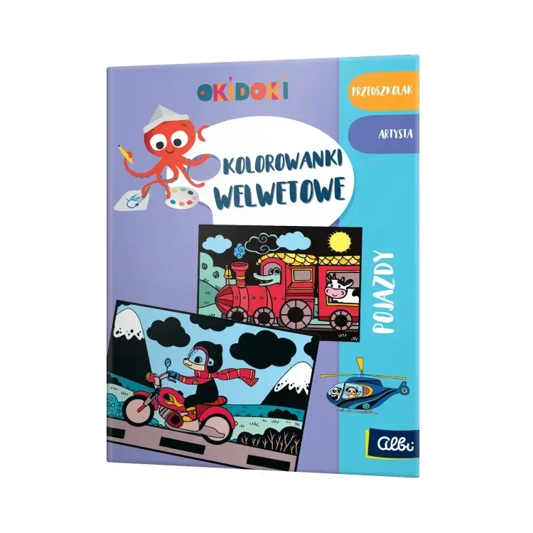 Kolorowanki welwetowe. OKIDOKI Pojazdy 3+ / Albi
