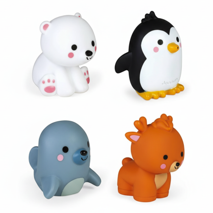 Zestaw do kąpieli 4 zwierzątka polarne 10 m+ / Janod J04704