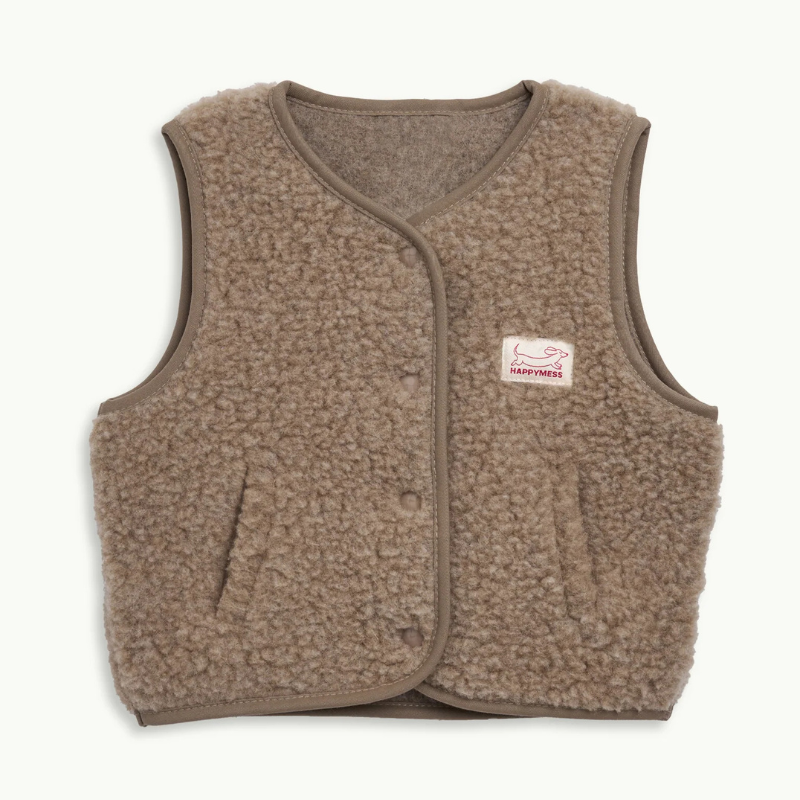 Dziecięca kamizelka merino - hazelnut / Happymess